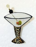 Martini pin with onyx bead by Sean Brown