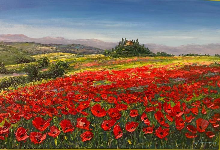 Heart and Soul, Poppy Field in Italy by Jennifer Vranes